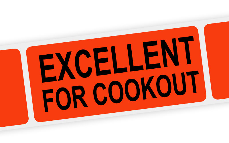 excellent for cookout label