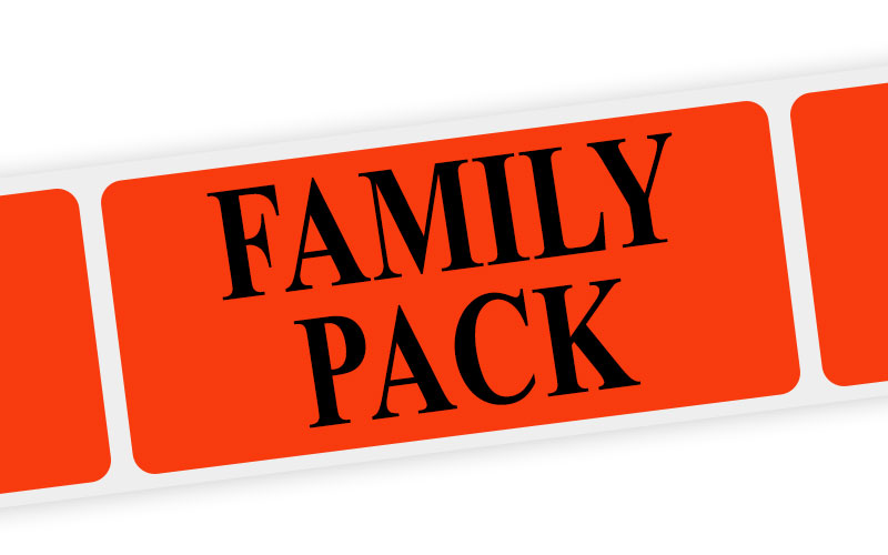 family pack label