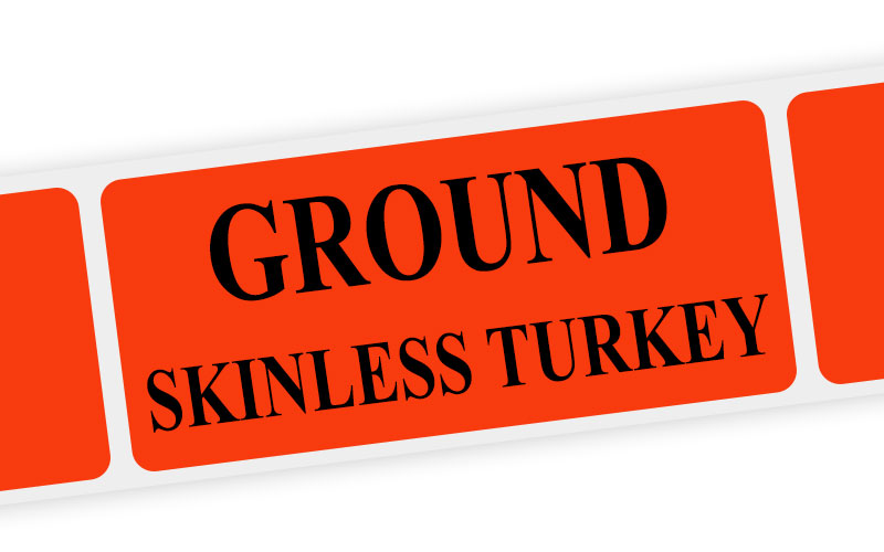 ground skinless turkey label