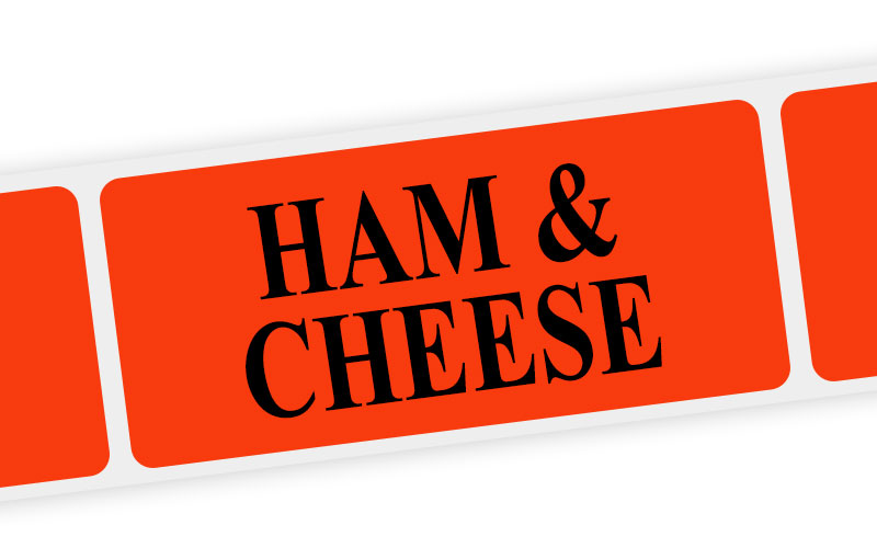 ham & cheese label