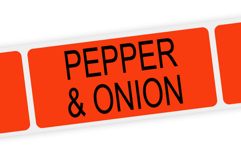 pepper & onion label