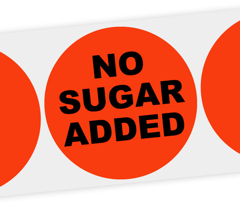 no sugar added round label